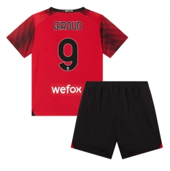 AC Milan Olivier Giroud #9 Home Stadium Replica Jersey Kids 2023-24 Short Sleeves (+ pants)