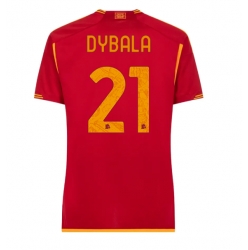 AS Roma Paulo Dybala #21 Home Stadium Replica Jersey Women 2023-24 Short Sleeves