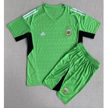 Argentina Goalkeeper Home Stadium Replica Jersey Kids World Cup 2022 Short Sleeves (+ pants)