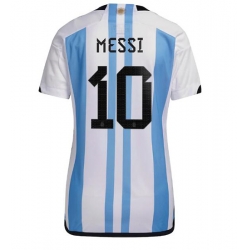 Argentina Lionel Messi #10 Home Stadium Replica Jersey Women World Cup 2022 Short Sleeves