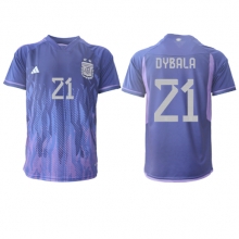 Argentina Paulo Dybala #21 Away Stadium Replica Jersey World Cup 2022 Short Sleeves