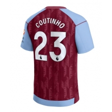 Aston Villa Philippe Coutinho #23 Home Stadium Replica Jersey 2023-24 Short Sleeves