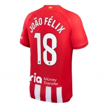 Atletico Madrid Joao Felix #18 Home Stadium Replica Jersey 2023-24 Short Sleeves