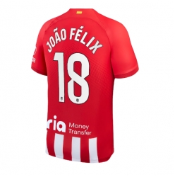 Atletico Madrid Joao Felix #18 Home Stadium Replica Jersey 2023-24 Short Sleeves