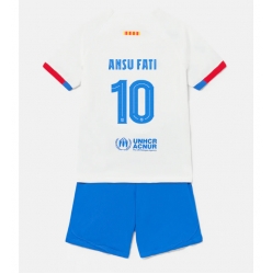 Barcelona Ansu Fati #10 Away Stadium Replica Jersey Kids 2023-24 Short Sleeves (+ pants)