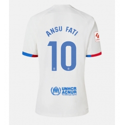 Barcelona Ansu Fati #10 Away Stadium Replica Jersey Women 2023-24 Short Sleeves