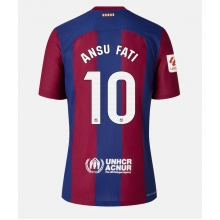 Barcelona Ansu Fati #10 Home Stadium Replica Jersey Women 2023-24 Short Sleeves