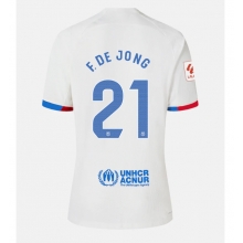 Barcelona Frenkie de Jong #21 Away Stadium Replica Jersey Women 2023-24 Short Sleeves