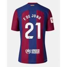 Barcelona Frenkie de Jong #21 Home Stadium Replica Jersey 2023-24 Short Sleeves