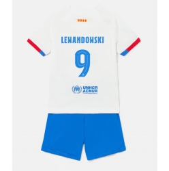 Barcelona Robert Lewandowski #9 Away Stadium Replica Jersey Kids 2023-24 Short Sleeves (+ pants)