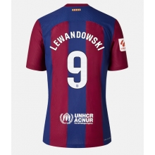 Barcelona Robert Lewandowski #9 Home Stadium Replica Jersey 2023-24 Short Sleeves