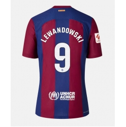 Barcelona Robert Lewandowski #9 Home Stadium Replica Jersey Women 2023-24 Short Sleeves