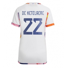 Belgium Charles De Ketelaere #22 Away Stadium Replica Jersey Women World Cup 2022 Short Sleeves