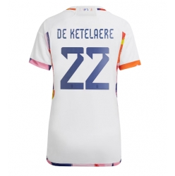 Belgium Charles De Ketelaere #22 Away Stadium Replica Jersey Women World Cup 2022 Short Sleeves