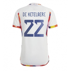 Belgium Charles De Ketelaere #22 Away Stadium Replica Jersey World Cup 2022 Short Sleeves