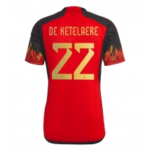 Belgium Charles De Ketelaere #22 Home Stadium Replica Jersey World Cup 2022 Short Sleeves