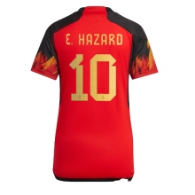 Belgium Eden Hazard #10 Home Stadium Replica Jersey Women World Cup 2022 Short Sleeves