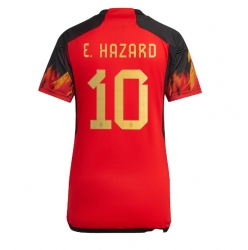 Belgium Eden Hazard #10 Home Stadium Replica Jersey Women World Cup 2022 Short Sleeves