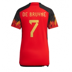 Belgium Kevin De Bruyne #7 Home Stadium Replica Jersey Women World Cup 2022 Short Sleeves