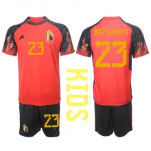 Belgium Michy Batshuayi #23 Home Stadium Replica Jersey Kids World Cup 2022 Short Sleeves (+ pants)