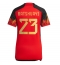 Belgium Michy Batshuayi #23 Home Stadium Replica Jersey Women World Cup 2022 Short Sleeves