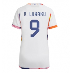 Belgium Romelu Lukaku #9 Away Stadium Replica Jersey Women World Cup 2022 Short Sleeves