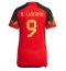 Belgium Romelu Lukaku #9 Home Stadium Replica Jersey Women World Cup 2022 Short Sleeves