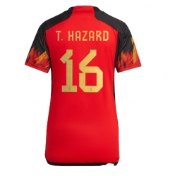 Belgium Thorgan Hazard #16 Home Stadium Replica Jersey Women World Cup 2022 Short Sleeves