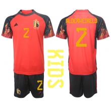 Belgium Toby Alderweireld #2 Home Stadium Replica Jersey Kids World Cup 2022 Short Sleeves (+ pants)