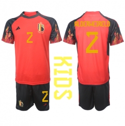 Belgium Toby Alderweireld #2 Home Stadium Replica Jersey Kids World Cup 2022 Short Sleeves (+ pants)