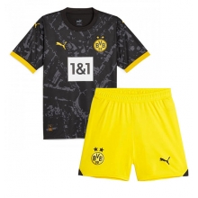 Borussia Dortmund Away Stadium Replica Jersey Kids 2023-24 Short Sleeves (+ pants)