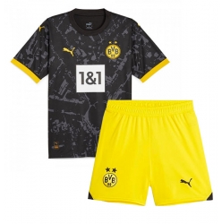 Borussia Dortmund Away Stadium Replica Jersey Kids 2023-24 Short Sleeves (+ pants)