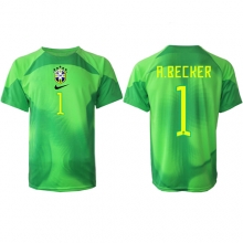 Brazil Alisson Becker #1 Goalkeeper Away Stadium Replica Jersey World Cup 2022 Short Sleeves