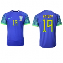 Brazil Antony #19 Away Stadium Replica Jersey World Cup 2022 Short Sleeves