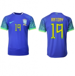 Brazil Antony #19 Away Stadium Replica Jersey World Cup 2022 Short Sleeves