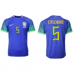 Brazil Casemiro #5 Away Stadium Replica Jersey World Cup 2022 Short Sleeves