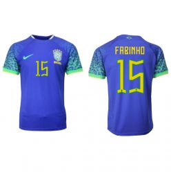 Brazil Fabinho #15 Away Stadium Replica Jersey World Cup 2022 Short Sleeves