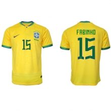 Brazil Fabinho #15 Home Stadium Replica Jersey World Cup 2022 Short Sleeves