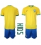 Brazil Home Stadium Replica Jersey Kids World Cup 2022 Short Sleeves (+ pants)