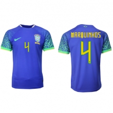 Brazil Marquinhos #4 Away Stadium Replica Jersey World Cup 2022 Short Sleeves