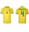 Brazil Marquinhos #4 Home Stadium Replica Jersey World Cup 2022 Short Sleeves