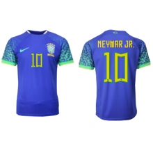 Brazil Neymar Jr #10 Away Stadium Replica Jersey World Cup 2022 Short Sleeves