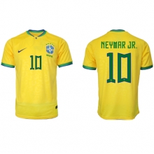 Brazil Neymar Jr #10 Home Stadium Replica Jersey World Cup 2022 Short Sleeves