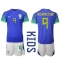 Brazil Richarlison #9 Away Stadium Replica Jersey Kids World Cup 2022 Short Sleeves (+ pants)