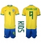 Brazil Richarlison #9 Home Stadium Replica Jersey Kids World Cup 2022 Short Sleeves (+ pants)