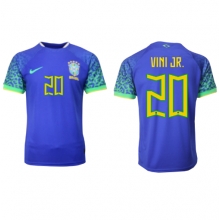 Brazil Vinicius Junior #20 Away Stadium Replica Jersey World Cup 2022 Short Sleeves