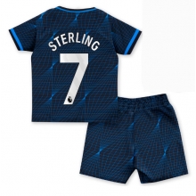 Chelsea Raheem Sterling #7 Away Stadium Replica Jersey Kids 2023-24 Short Sleeves (+ pants)