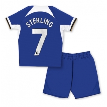 Chelsea Raheem Sterling #7 Home Stadium Replica Jersey Kids 2023-24 Short Sleeves (+ pants)