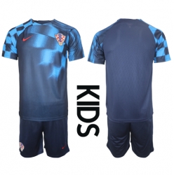 Croatia Away Stadium Replica Jersey Kids World Cup 2022 Short Sleeves (+ pants)