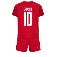 Denmark Christian Eriksen #10 Home Stadium Replica Jersey Kids World Cup 2022 Short Sleeves (+ pants)